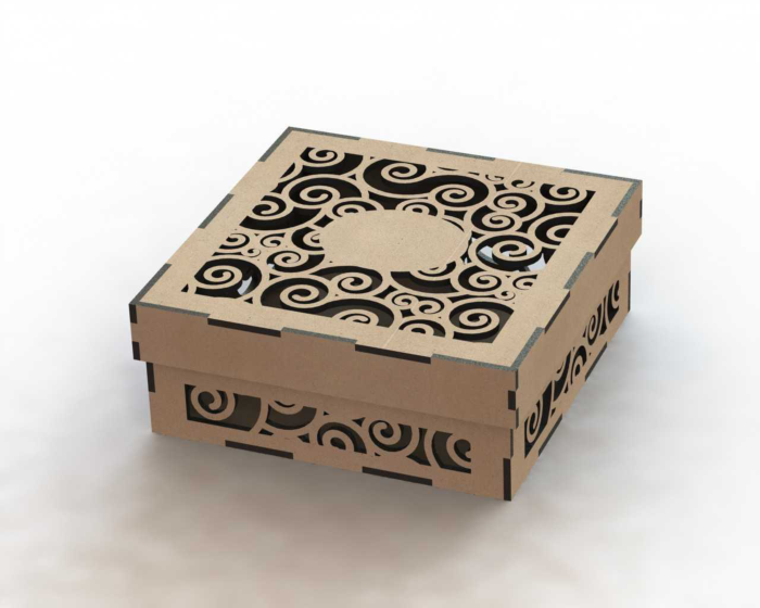 Free Download Vectors, Laser Cut Wood Box Template Laser Cut DXF File