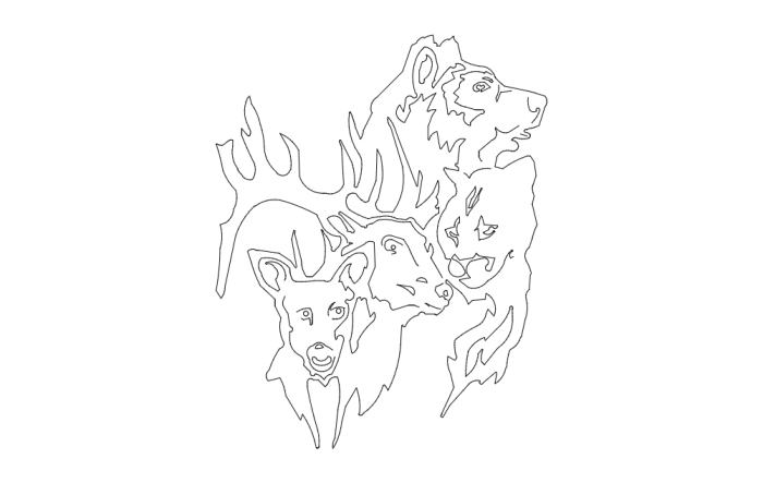 Free Download Vectors, Wild Animals Laser Cut DXF File