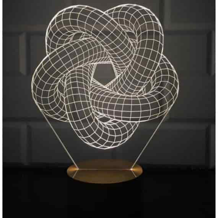 Free Download Vectors, 3D Torus Spiral Lamp Free Laser Cut Vector