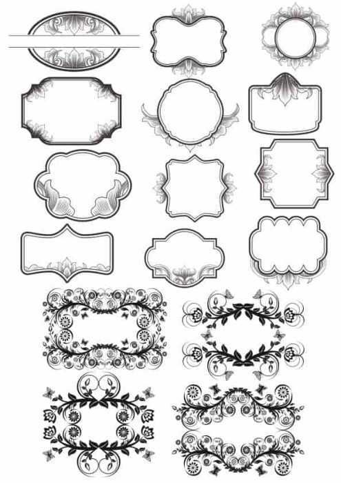 Free Download Vectors, Vector Floral Borders Free Laser Cut Vector