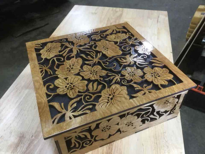 Free Download Vectors, Flower Box Free Laser Cut Vector