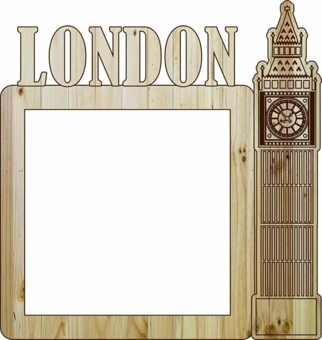 Free Download Vectors, Photo Frame London Free Laser Cut Vector