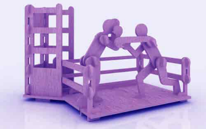 Free Download Vectors, Boxing Pen Holder Stand 3Mm Free Laser Cut Vector